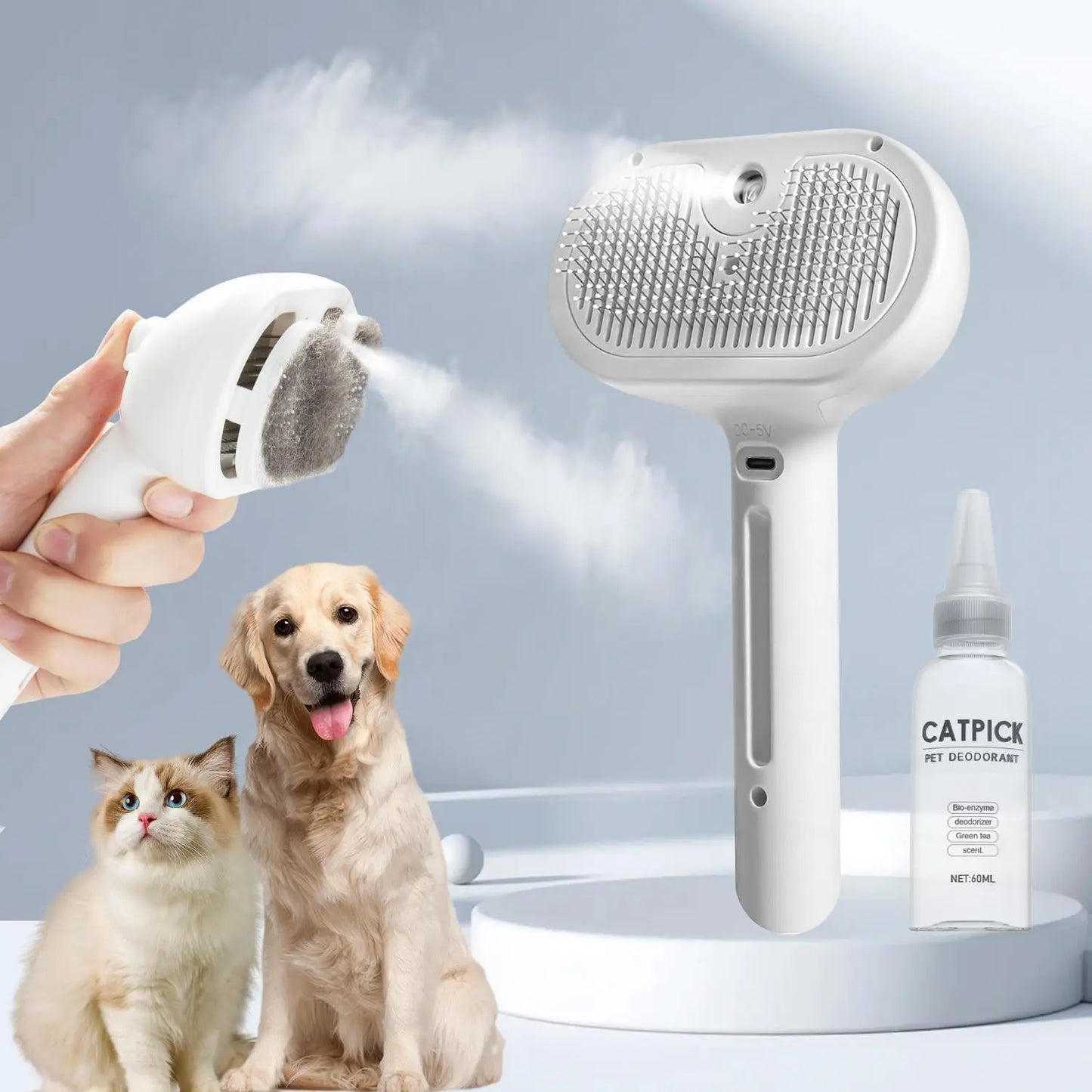 Pet Hair Removal Comb with Shedding Button - 1-Piece Brush for Cats and Dogs, Ideal for Grooming and Massage, Essential Pet Supplies