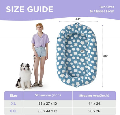 Lesure Plush Donut Pet Bed - Cozy and Calming Round Bed for Dogs and Cats of All Sizes, Washable with Anti-Slip Bottom, Ideal for Comfort and Relaxation