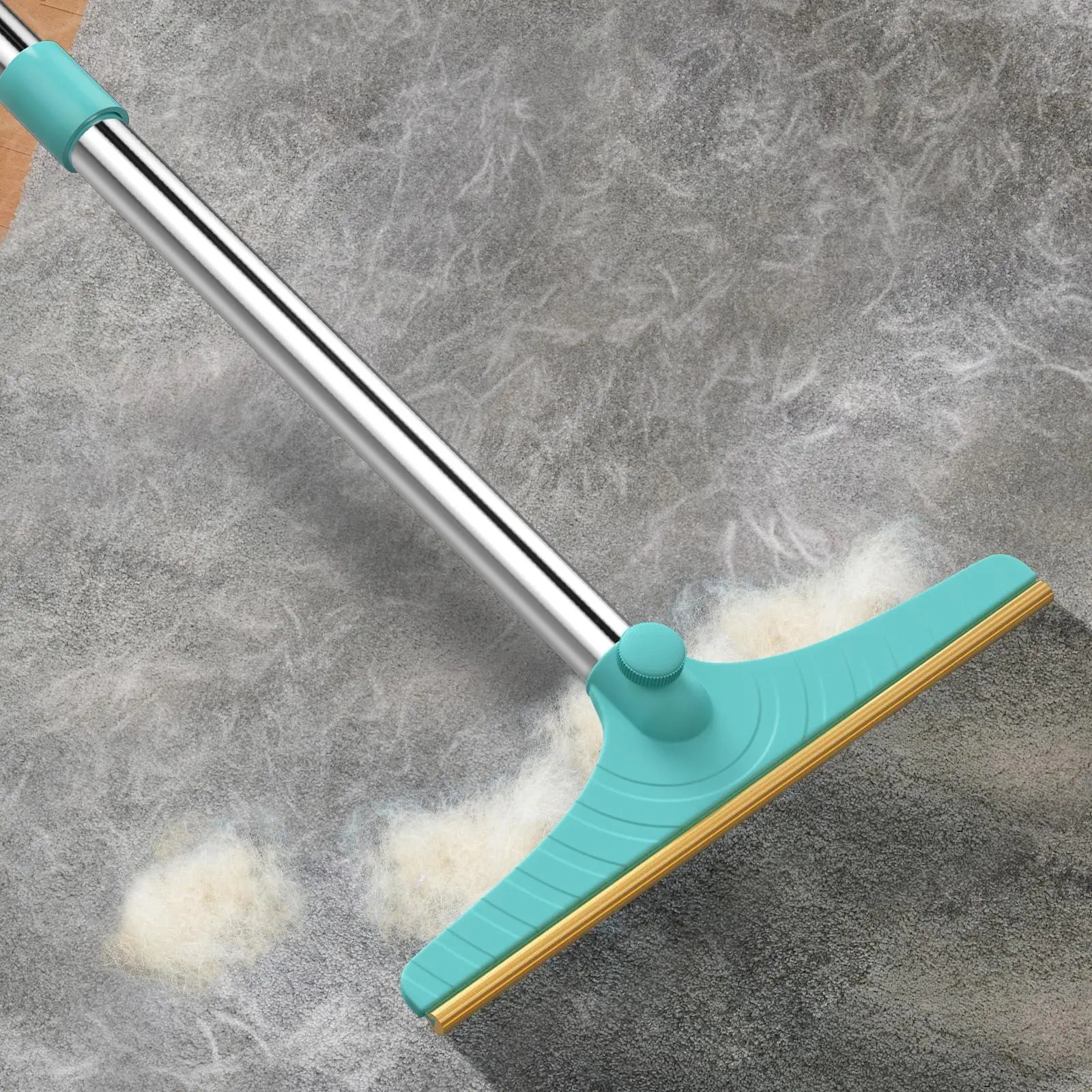 Adjustable Cat Hair Remover and Cleaning Brush with Hanging Ring - Effective Pet Hair Removal Tool for Carpets and Floors, Ideal Valentine's Day Gift