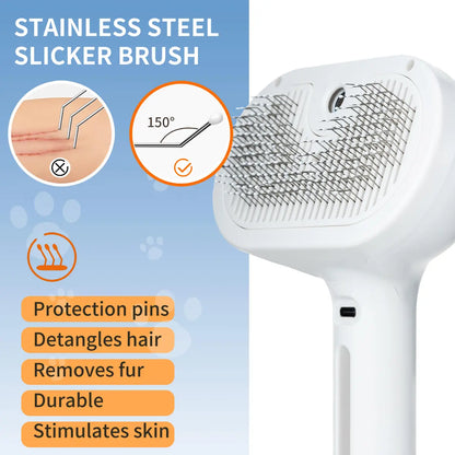 Pet Hair Removal Comb with Shedding Button - 1-Piece Brush for Cats and Dogs, Ideal for Grooming and Massage, Essential Pet Supplies