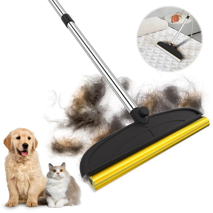 Adjustable Cat Hair Remover and Cleaning Brush with Hanging Ring - Effective Pet Hair Removal Tool for Carpets and Floors, Ideal Valentine's Day Gift