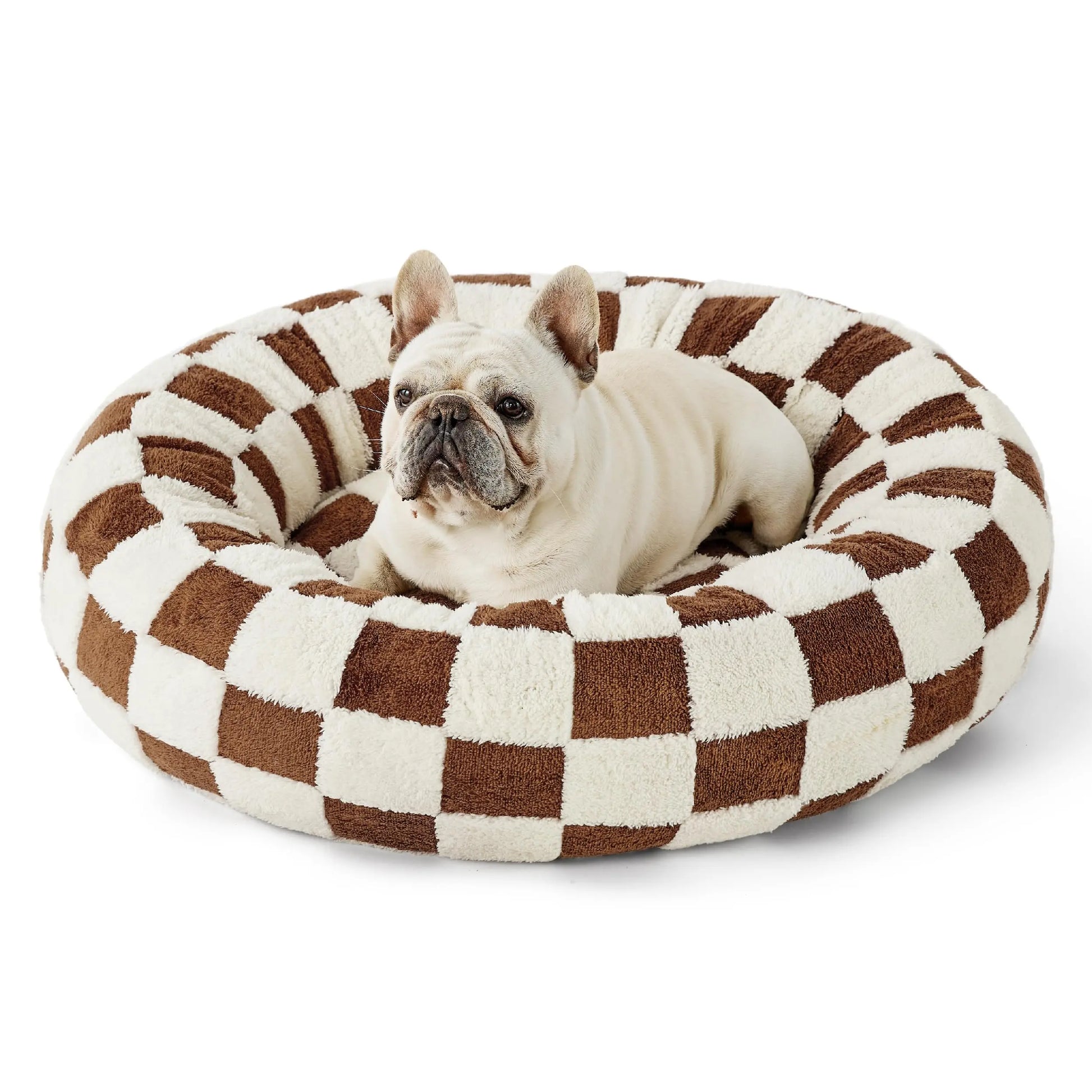 Lesure Plush Donut Pet Bed - Cozy and Calming Round Bed for Dogs and Cats of All Sizes, Washable with Anti-Slip Bottom, Ideal for Comfort and Relaxation