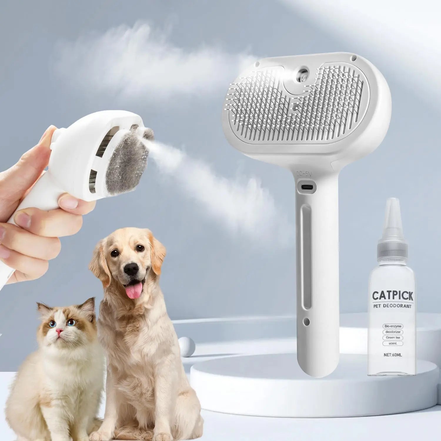 Pet Hair Removal Comb with Shedding Button - 1-Piece Brush for Cats and Dogs, Ideal for Grooming and Massage, Essential Pet Supplies