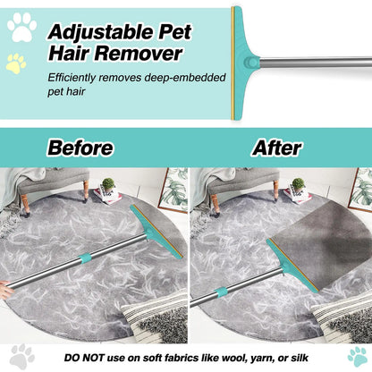 Adjustable Cat Hair Remover and Cleaning Brush with Hanging Ring - Effective Pet Hair Removal Tool for Carpets and Floors, Ideal Valentine's Day Gift