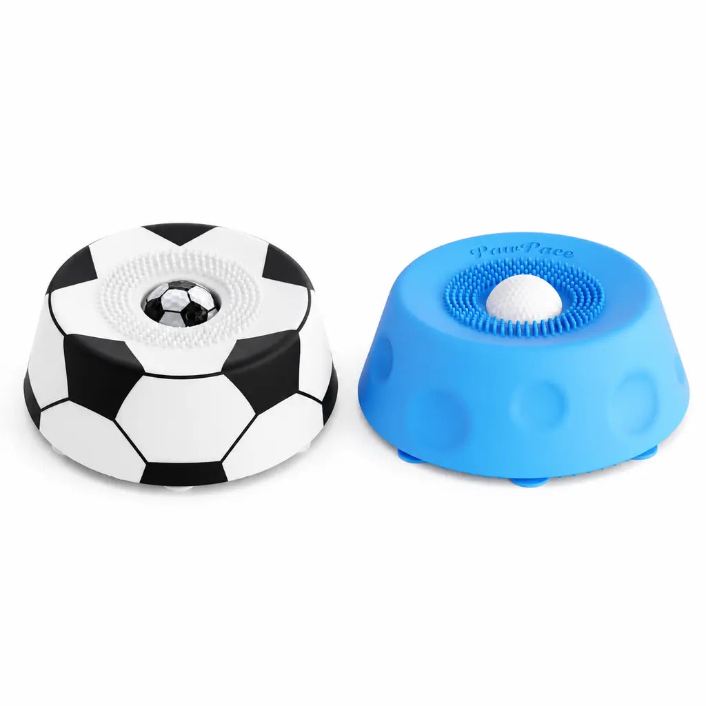 Pawpace Multi-Purpose Dog Bowl - No-Mess Liquid Slow Feeder with Easy-Clean Lick Mat and Ball, Featuring 8 Extra Large Suction Cups, Dishwasher Safe, Blue