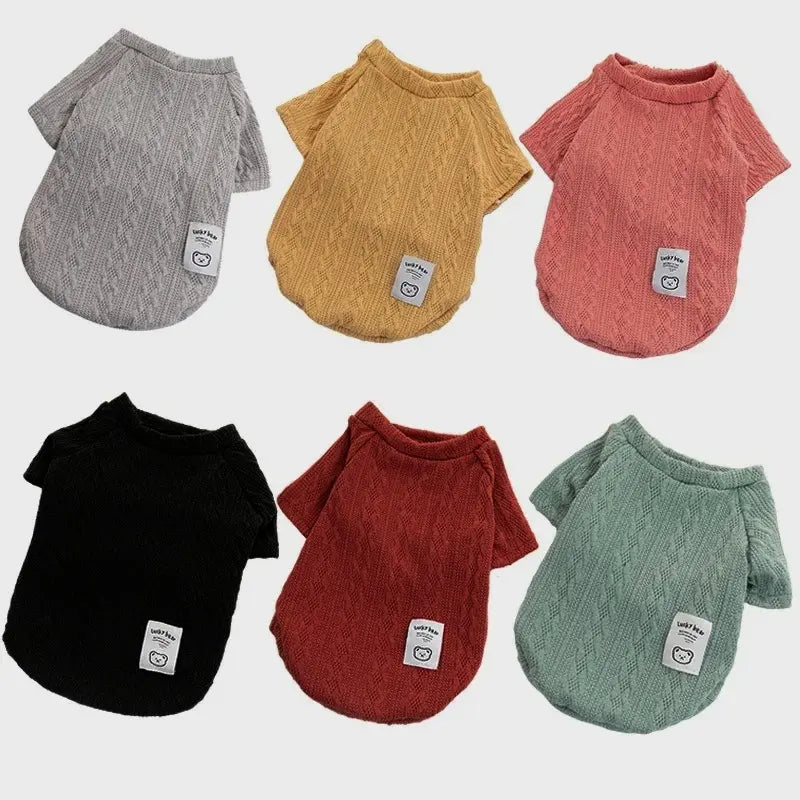Winter Pet Apparel: Bear Pattern Knitted Sweater for Small Dogs and Cats, Ideal for Chihuahuas, French Bulldogs, and Pugs - Perfect Valentine's Day Gift