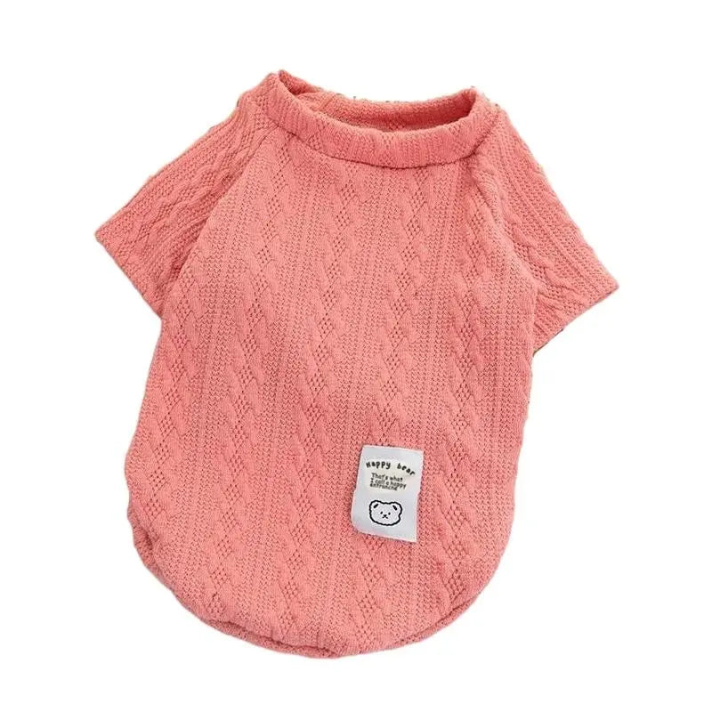 Winter Pet Apparel: Bear Pattern Knitted Sweater for Small Dogs and Cats, Ideal for Chihuahuas, French Bulldogs, and Pugs - Perfect Valentine's Day Gift