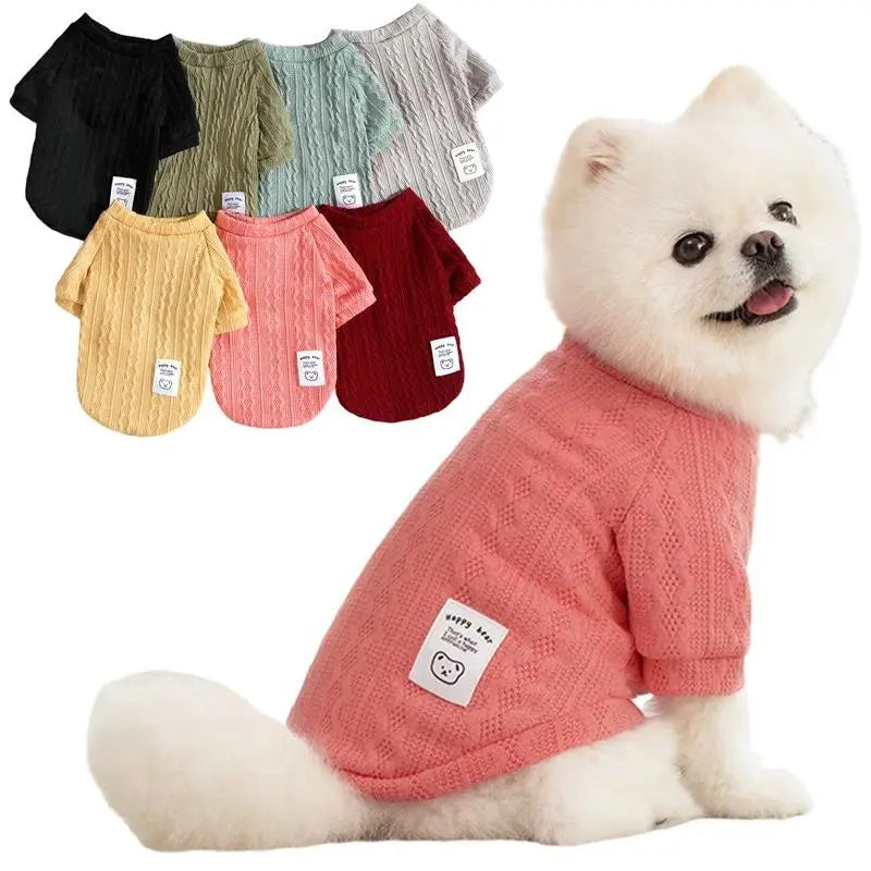 Winter Pet Apparel: Bear Pattern Knitted Sweater for Small Dogs and Cats, Ideal for Chihuahuas, French Bulldogs, and Pugs - Perfect Valentine's Day Gift