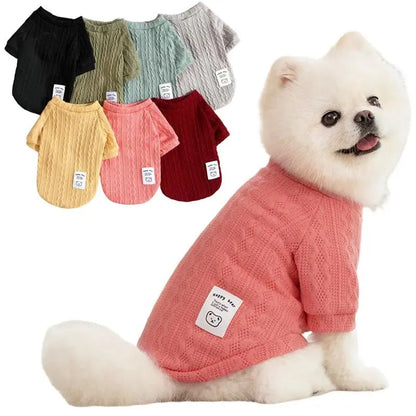 Winter Pet Apparel: Bear Pattern Knitted Sweater for Small Dogs and Cats, Ideal for Chihuahuas, French Bulldogs, and Pugs - Perfect Valentine's Day Gift