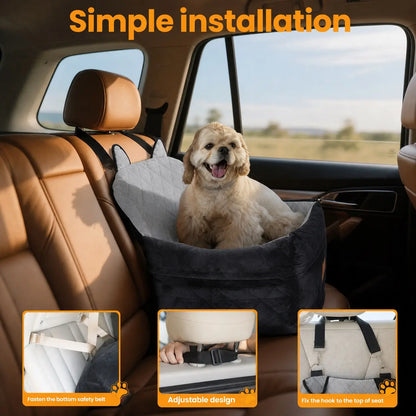 Zvrpet Premium Detachable and Washable Memory Foam Dog Car Seat with Adjustable Straps and Anti-Slip Bottom for SUV Back Seat