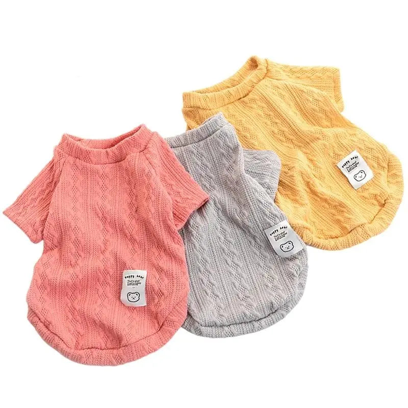 Winter Pet Apparel: Bear Pattern Knitted Sweater for Small Dogs and Cats, Ideal for Chihuahuas, French Bulldogs, and Pugs - Perfect Valentine's Day Gift