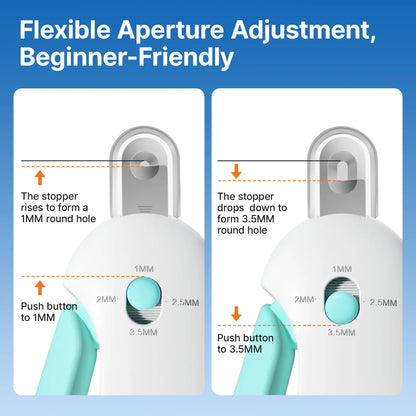 Potaroma Adjustable Cat Nail Clipper with Hidden Nail File - Safe Trimming Tool for Kittens and Indoor Cats - Anti-Splash Design (Blue)