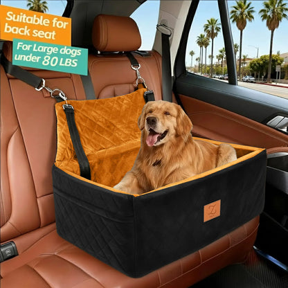 Zvrpet Premium Detachable and Washable Memory Foam Dog Car Seat with Adjustable Straps and Anti-Slip Bottom for SUV Back Seat