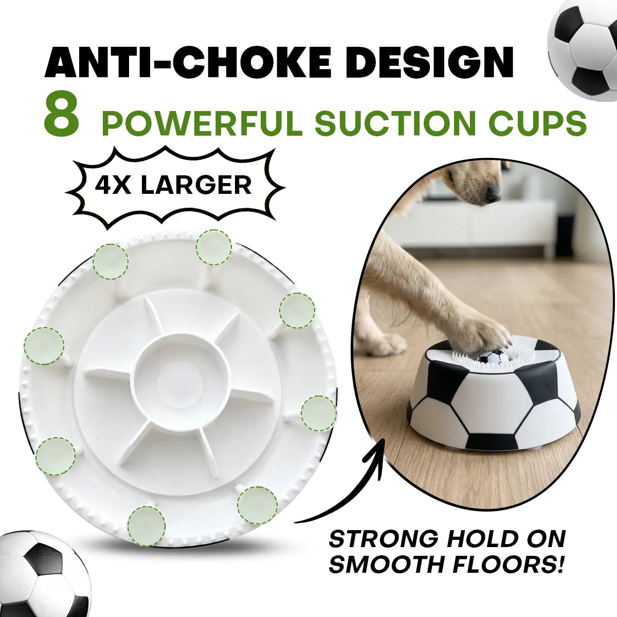 Pawpace Multi-Purpose Dog Bowl - No-Mess Liquid Slow Feeder with Easy-Clean Lick Mat and Ball, Featuring 8 Extra Large Suction Cups, Dishwasher Safe, Blue