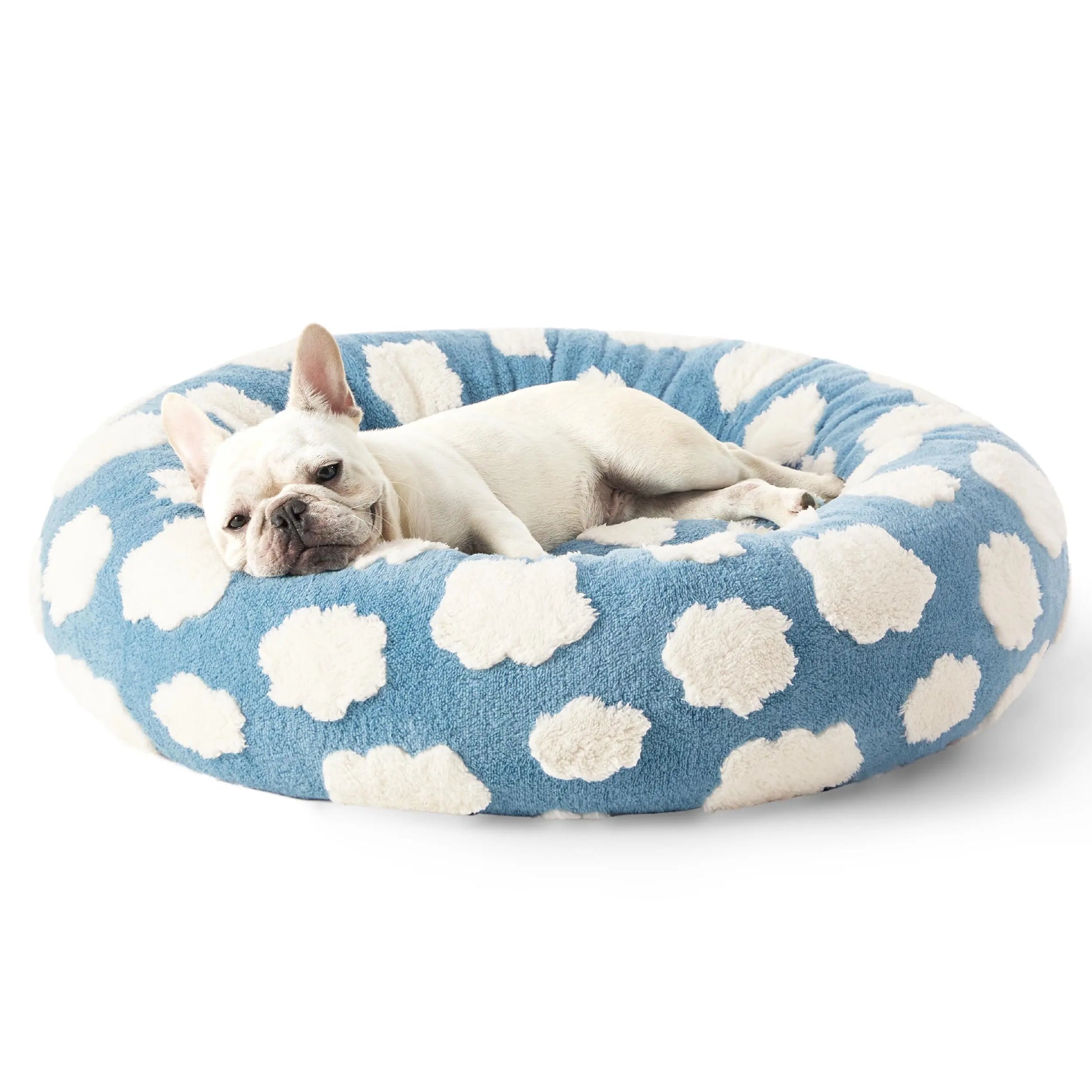 Lesure Plush Donut Pet Bed - Cozy and Calming Round Bed for Dogs and Cats of All Sizes, Washable with Anti-Slip Bottom, Ideal for Comfort and Relaxation