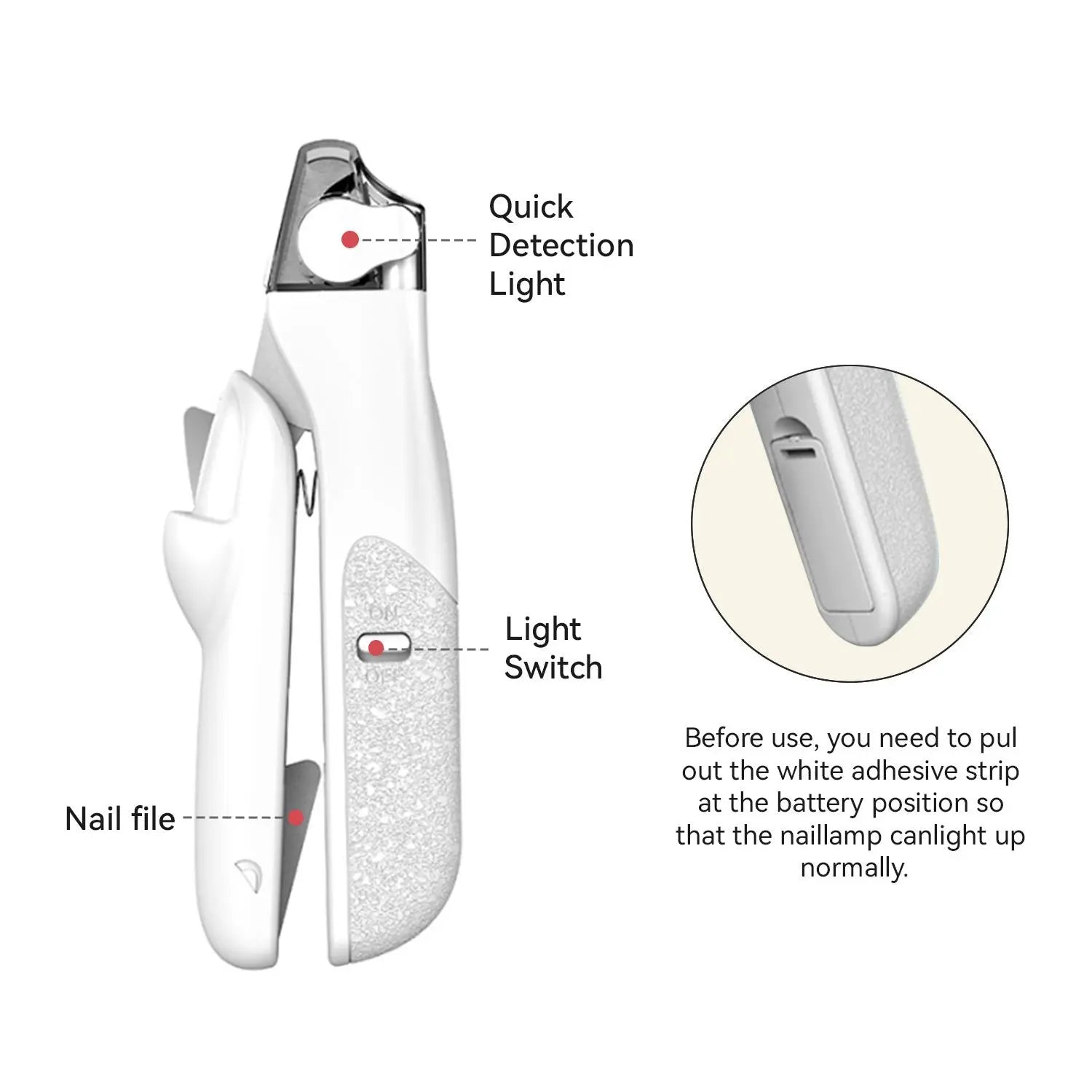 2-in-1 Pet Nail Clipper with LED Light for Enhanced Visibility, Precision Cat and Dog Nail Trimmer for Safe Grooming