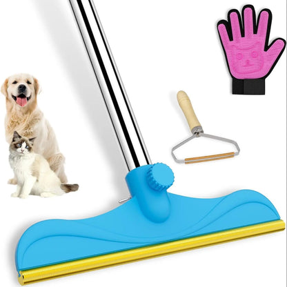 Adjustable Cat Hair Remover and Cleaning Brush with Hanging Ring - Effective Pet Hair Removal Tool for Carpets and Floors, Ideal Valentine's Day Gift