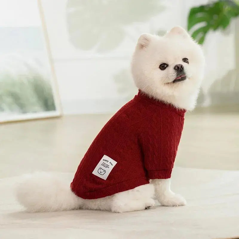 Winter Pet Apparel: Bear Pattern Knitted Sweater for Small Dogs and Cats, Ideal for Chihuahuas, French Bulldogs, and Pugs - Perfect Valentine's Day Gift